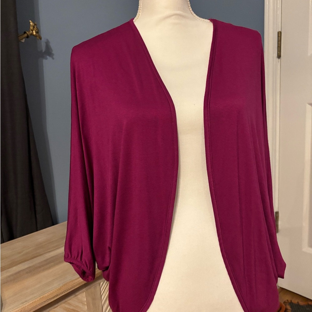 Sheer Women's Magenta Open-Front Cardigan
Wear over anything! Cool and comfy